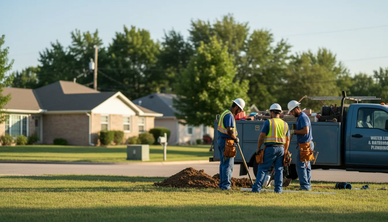 Residential water line and bathroom plumbing service in Plainfield, IA